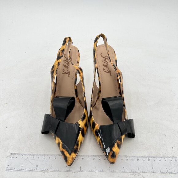 FOWT Leopard Pointed Toe Slingback Bow Dress Pumps Stiletto Heels Prom Sandals - Picture 3 of 8